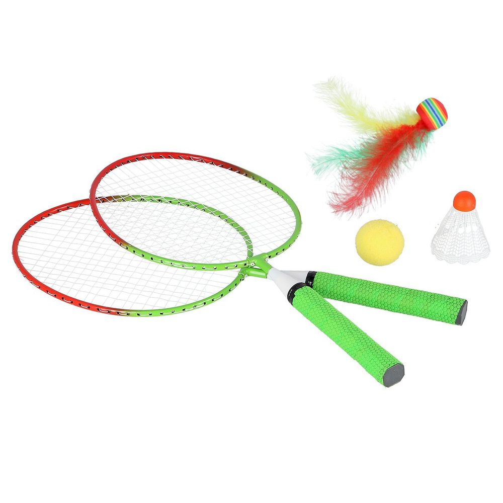 Nrz051 čelični / badminton set 2 rakete + loptice + lopte junior nils slika 5