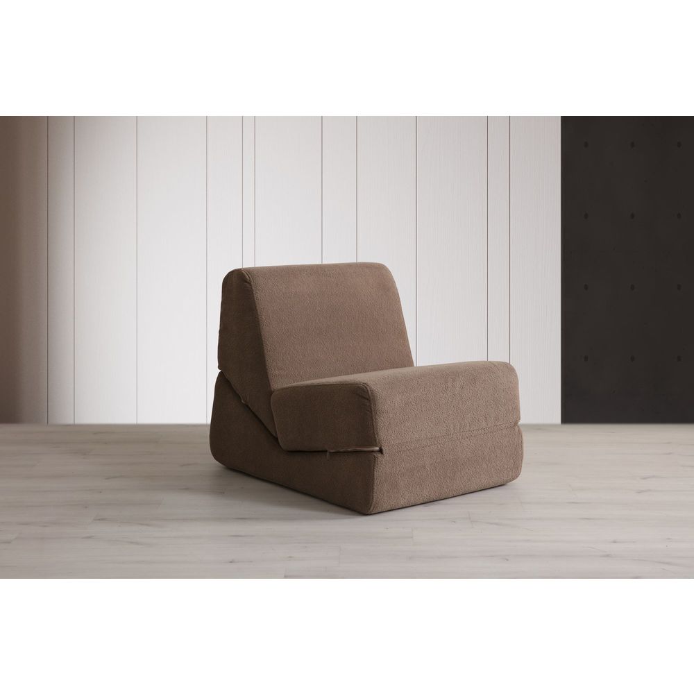 Sofa na razvlačenje za jednu osobu Origami u smešnim bojama: smeđa slika 1