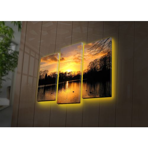 Wallity Slika dekorativna platno sa LED rasvjetom (3 komada), 3PATDACT-22 slika 1