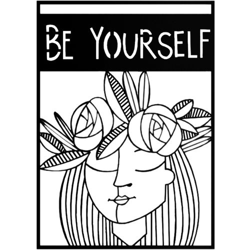 Be Yourself Black Decorative Metal Wall Accessory slika 2