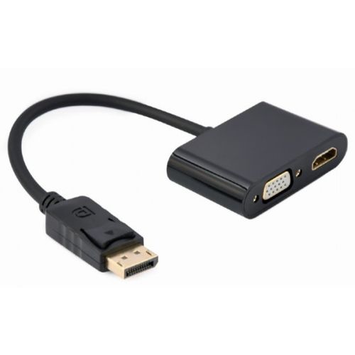 A-DPM-HDMIFVGAF-01 Gembird DisplayPort male to HDMI female + VGA female adapter cable, black slika 1