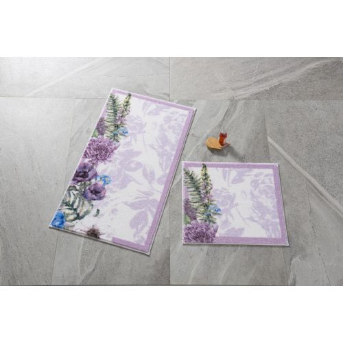 Colourful Cotton Kupaonski tepih u setu (2 komada), Pick Flower - Lilac slika 1