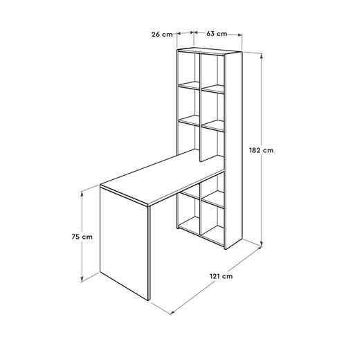 CMU-206-DD-1 Latte
White Study Desk slika 10