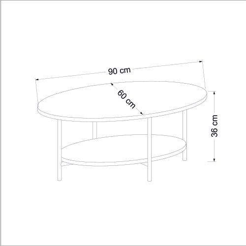 Hanah Home Elis Oak Beli Sto za Kafu slika 6