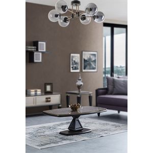 Opviq Dolunay 6 LÄ± Siyah FÃ¼me CamlÄ± Avize Black Fume Chandelier