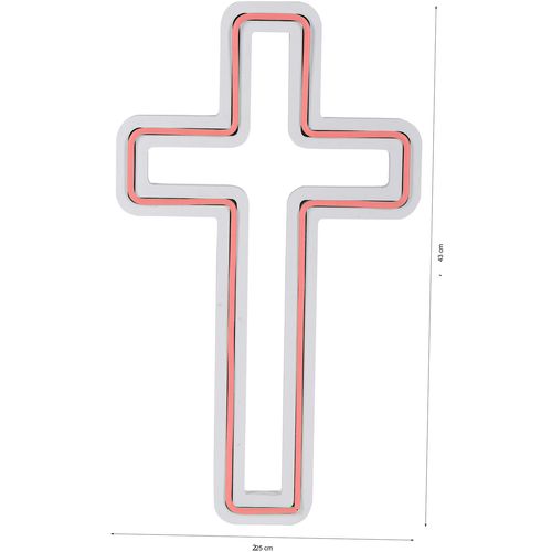 Wallity Ukrasna plastična LED rasvjeta, Cross Sign - Pink slika 7