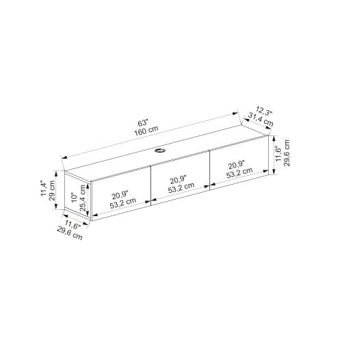 Denby - White White TV Stand slika 6