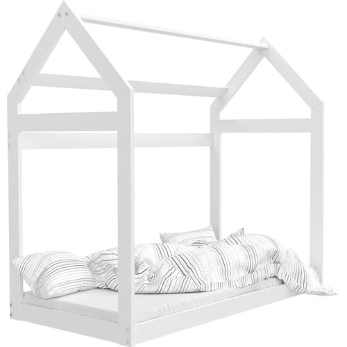Drveni dječji krevet Domek - bijeli - 160x80 cm slika 4