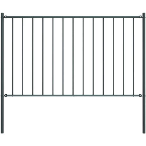 Panel za ogradu sa stupovima čelični 1,7 x 1 m antracit slika 1