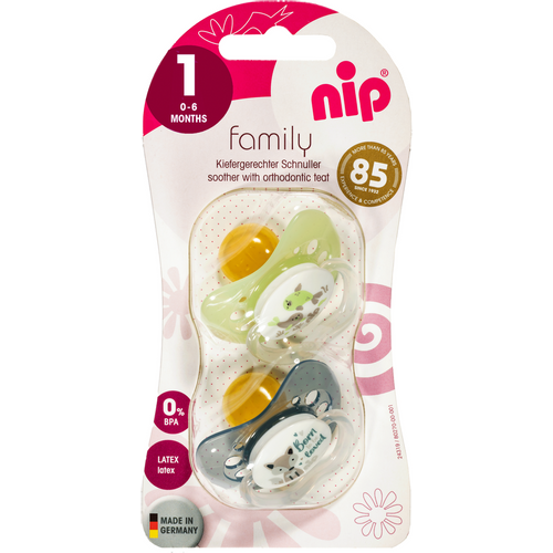 nip® Duda varalica Family 0-6mj (veličina 1) - Latex, 2kom Zelena, Plava slika 3