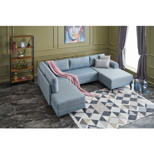 Atelier Del Sofa Kutna garnitura na razvlačenje, Plava, Belen - Blue slika 2