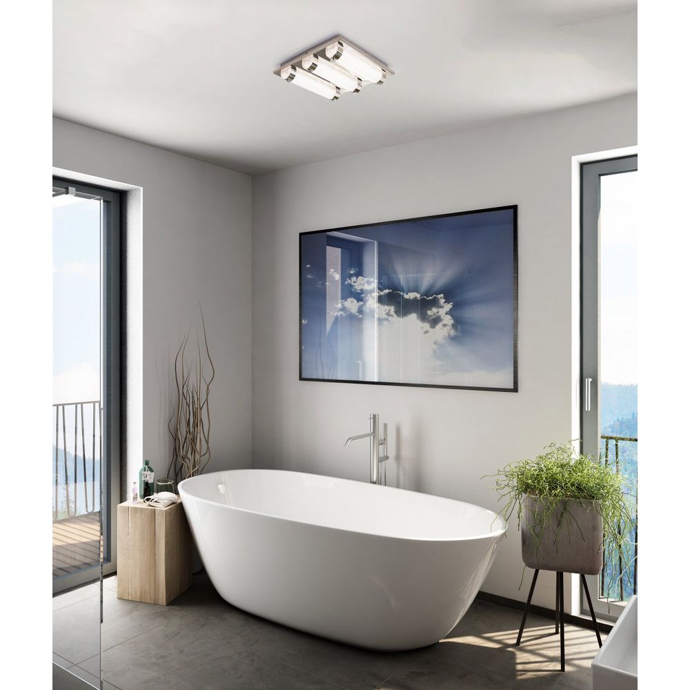 Eglo Tolorico zidna/stropna lampa, LED, 3x7W, 3000lm, IP44, krom/kristal slika 3