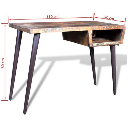 Radni stol od obnovljenog drva sa željeznim nogama slika 1