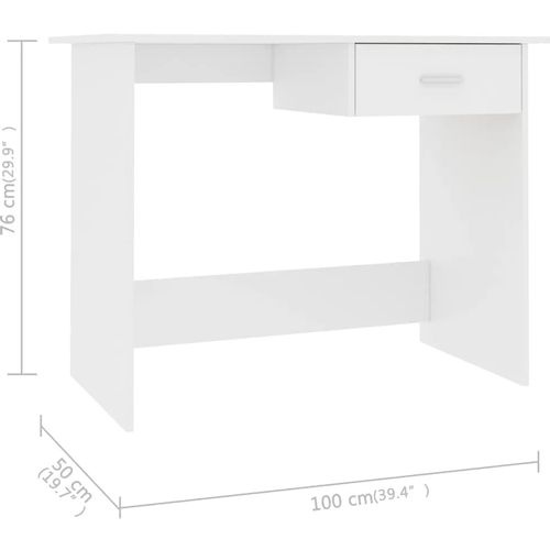 Radni stol bijeli 100 x 50 x 76 cm od iverice slika 21