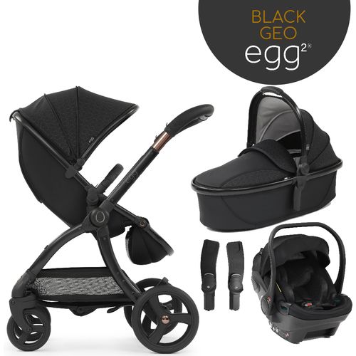 egg2® dječja kolica 4u1 (s egg® Shell i-Size autosjedalicom) - Special Edition Black Geo slika 1