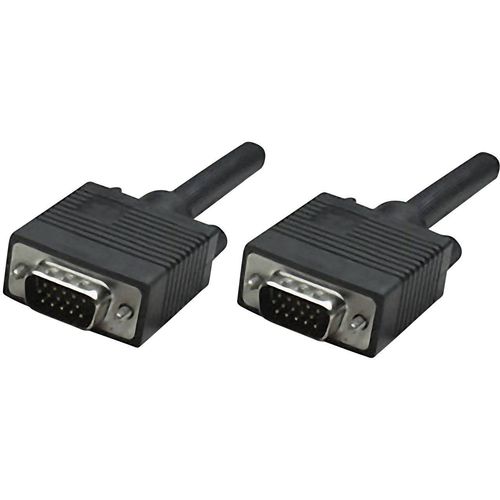 Manhattan VGA priključni kabel VGA 15-polni utikač, VGA 15-polni utikač 10.00 m crna 312776 mogućnost vijčanog spajanja VGA kabel slika 5