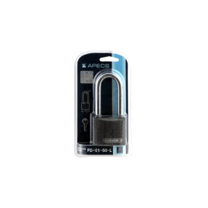 Katanac APECS - metalni, PD - 01, 50 mm, automat, dugi vrat, blister