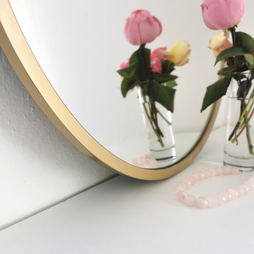 Gold Metal Çerçeve Yuvarlak Ayna A708 Gold Mirror slika 7