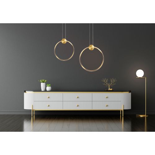 Stropni luster LED APP1397-CP OLD GOLD 40cm slika 5