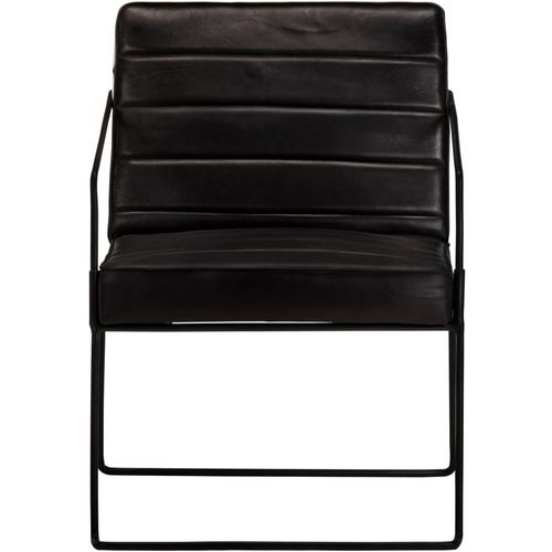 Fotelja od prave kože crna slika 29