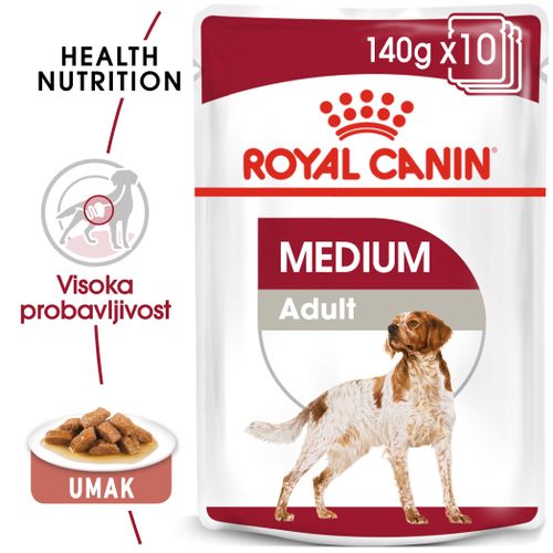 ROYAL CANIN SHN Medium adult vrećice za pse, potpuna hrana za odrasle pse srednje velikih pasmina (od 11 do 25 kg), od 12 mjeseci do 10 godina starosti, 10x140 g slika 6