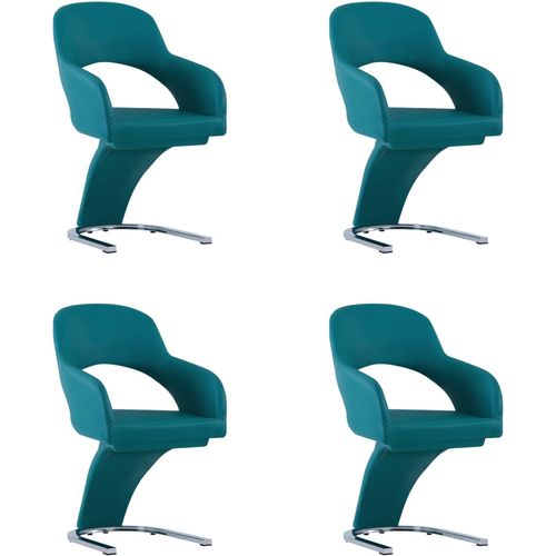 Blagovaonske stolice od umjetne kože 4 kom plave slika 1