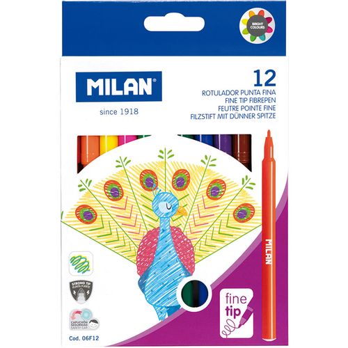 Flomasteri 1/12 MILAN Peacock tanki vrh perivi karton bls slika 1