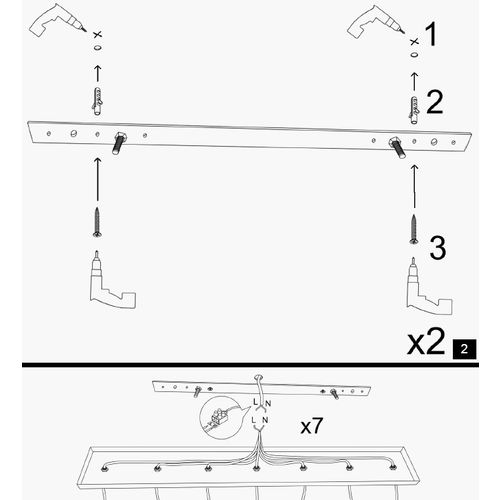 Opviq Vislica EIMAS LINE, crno- zlatno, metal, promjer 51 cm, visina 130 cm, dimenzije sjenila: 23 x 23 x 30 cm, 19 x 19 x 40 cm  i 36 x 36 x 17 cm, podesiva visiana , duljina kabla 90 cm, 3 x E27 40 W, Elm slika 6