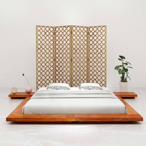 Okvir za japanski futon-krevet od bagremovog drva 160 x 200 cm slika 10