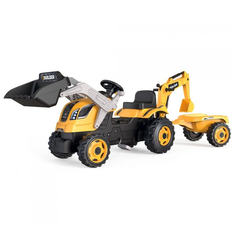 Smoby Traktor na pedale sa prikolicom i utovarnim kašikama Builder Max  slika 1
