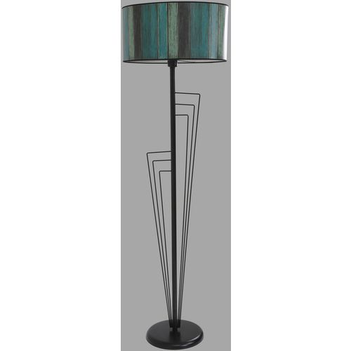 Kelebek Siyah Lambader Silindir Renkli Abajurlu Black Floor Lamp slika 3