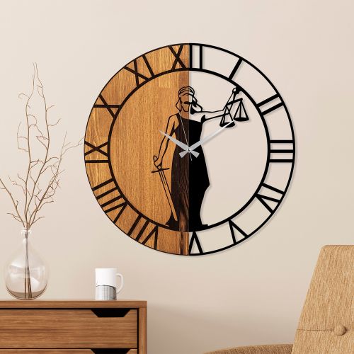 Wallity Ukrasni drveni zidni sat, Wooden Clock - 78 slika 1