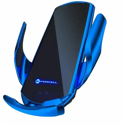 FORCELL auto držač s bežičnom punjenjenjem sa automatskim senzorom + magnetski adapteri HS1 15W plavi slika 3