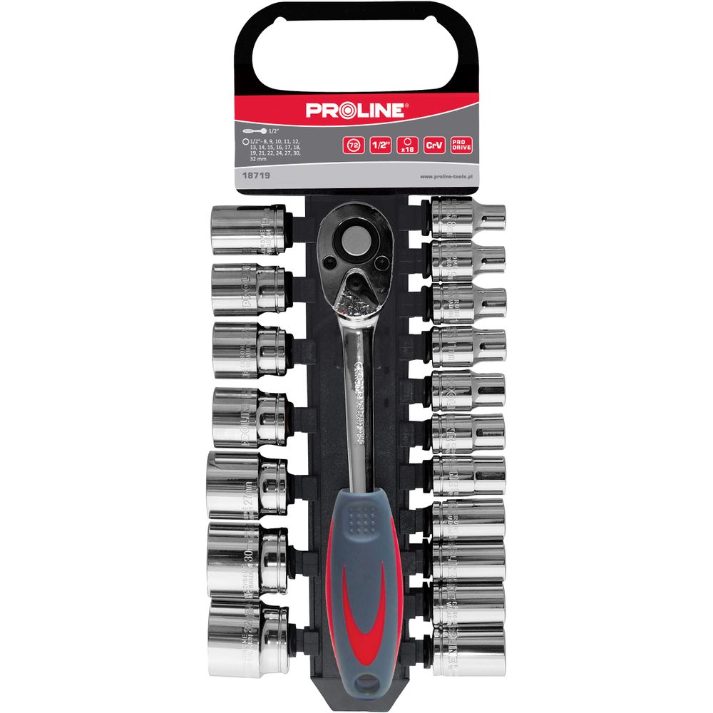 19-dijelni set vijakov 1/2" 8-32 mm 18719 slika 1