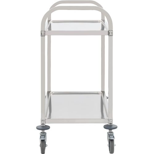 Kuhinjska kolica s 2 razine od nehrđajućeg čelika 96,5x55x90 cm slika 21