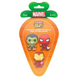 Carrot Pocket POP Blister: 3 Figurice Marvel - Spiderman, Hulk, Iron Man