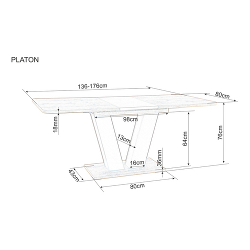 Stol PLATON - lamelirana ploča slika 5