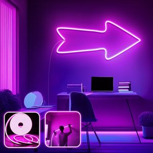 Arrow - Large - Pink Pink Decorative Wall Led Lighting