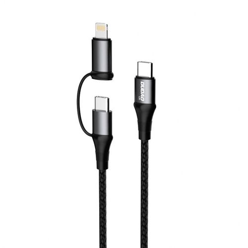 Dudao 2u1 kabel USB tip C PD - USB tip C Power Delivery (60 W) + Lightning (18 W) 1 m siva slika 5