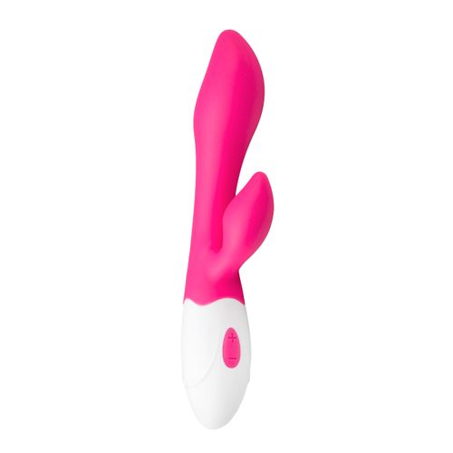 Silikonski G-spot Rabbit Vibrator - Roza/Bijeli slika 2