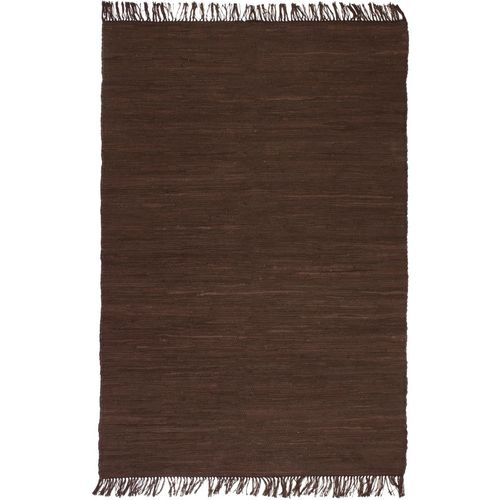 Ručno tkani tepih Chindi od pamuka 160x230 cm smeđi slika 1