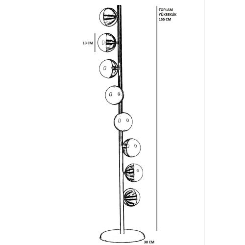 Lucas 8732-1 Hromirana Crna Podna Lampa slika 4