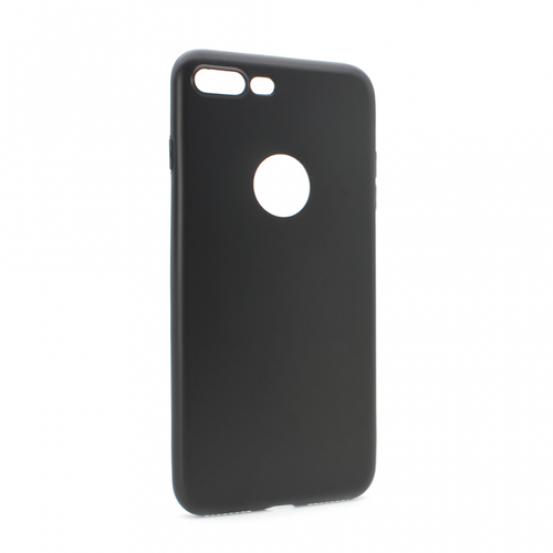 Maska silikonska Skin za iPhone 8 plus mat crna (sa otvorom za logo) slika 1