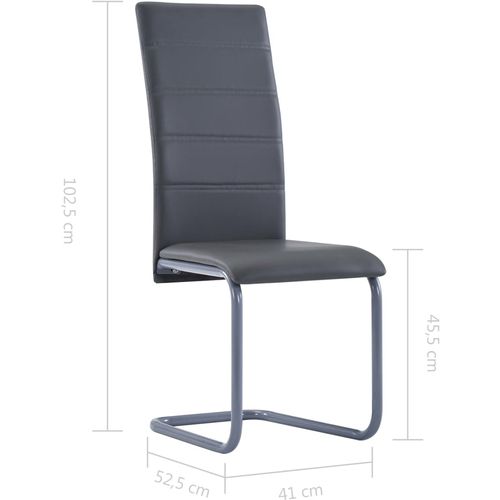 Konzolne blagovaonske stolice od umjetne kože 4 kom sive slika 8