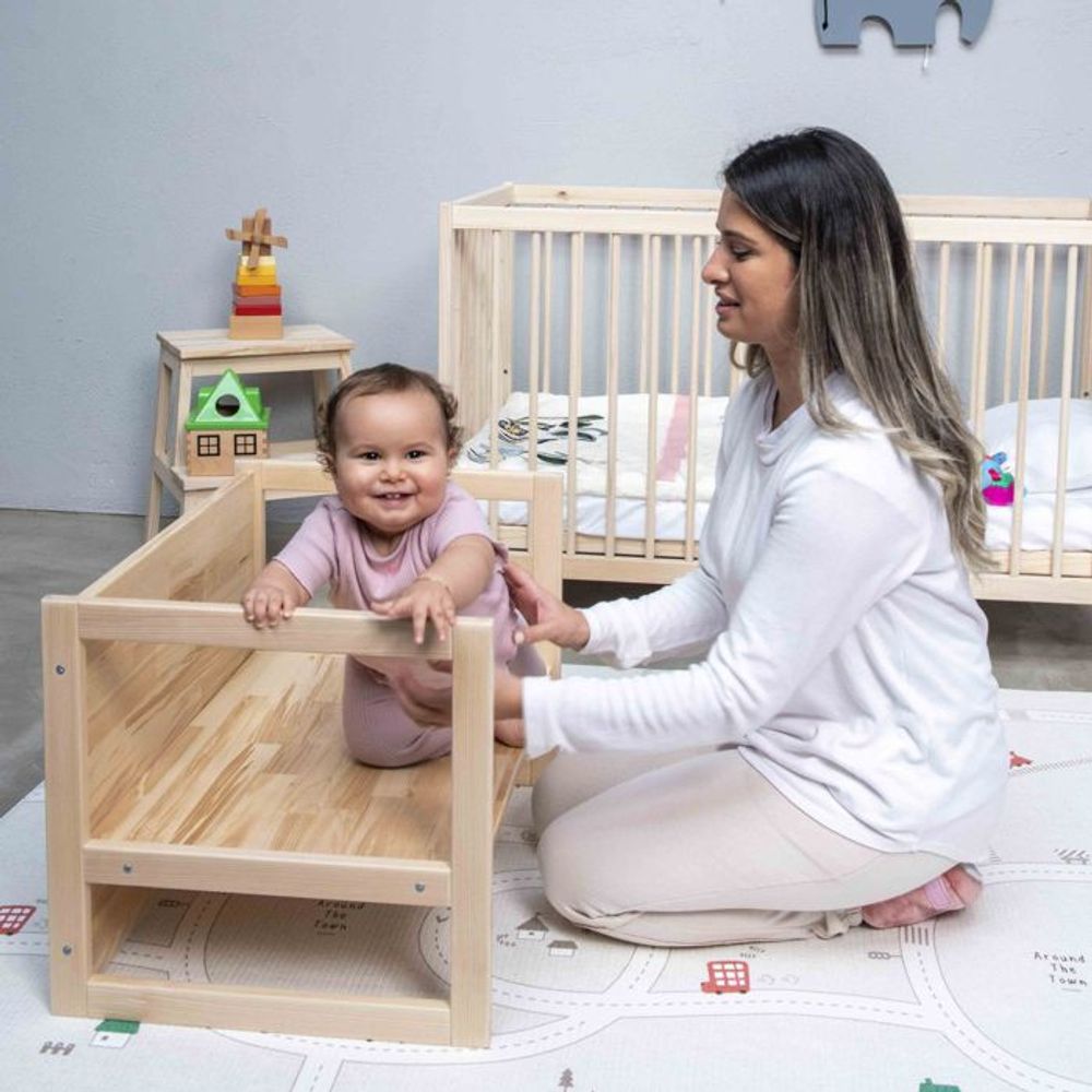 Kukka Montessori drveni sto i klupa 2U1, Natural Wood slika 7