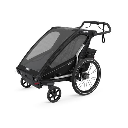 Thule Chariot Sport 2 crna sportska dječja kolica i prikolica za bicikl za dvoje djece (4u1) slika 3