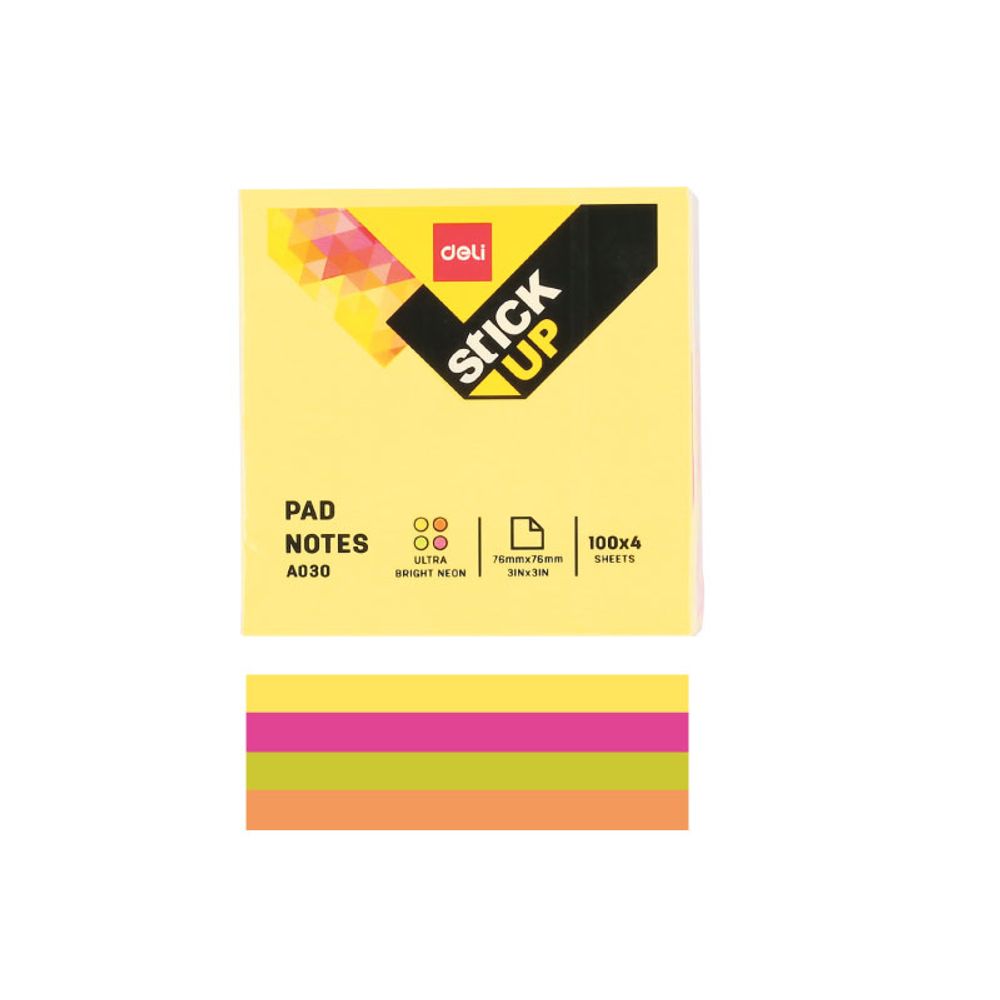 Deli Stiker kocka 76x76mm neon EA03003 mix boja slika 1