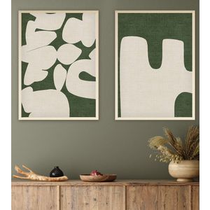 Dekorativna Slika Huhu202 - 50 x 70 Multicolor u Okviru od MDF-a (2 Komada)