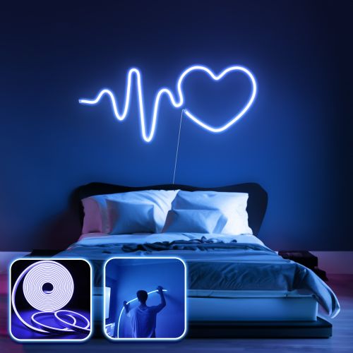 Opviq Dekorativna zidna led rasvjeta Heart - Medium - Blue slika 1