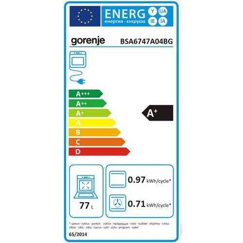 Gorenje BSA6747A04BG Ugradna multisistemska rerna, 77 l, Širina 59.5 cm, Crna slika 10